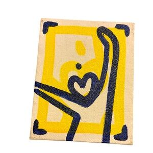 Abstract Yellow and Blue Canvas Art